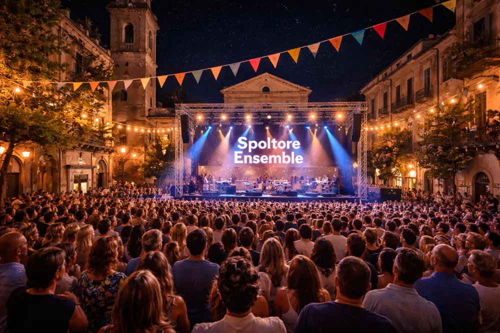 Spoltore Ensemble nel centro storico con concerti serali e pubblico nelle piazze