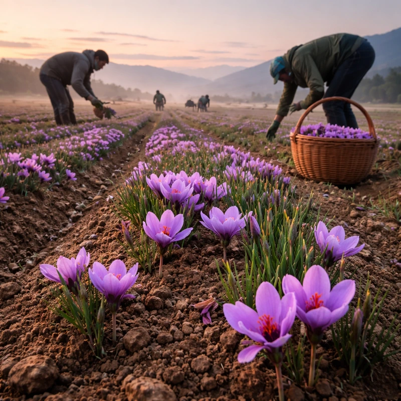 Raccolta dello zafferano a Navelli: perché avviene all’alba